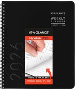 AT-A-GLANCE Weekly &amp; Monthly 2026 Planner 7&quot; x 8.75&quot; Medium Black (7054X... - €17,84 EUR