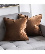 A Pair Of Decorative Velvet Throw Pillow Covers, Measuring 18 By 18 Inch... - £33.27 GBP