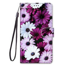 Anymob Samsung Case Purple Flower Luxury Painted Flip Cute Playful Cat Wallet  - £21.27 GBP