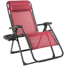 Oversize Lounge Chair Patio Heavy Duty Folding Recliner-Dark Red - Color: Dark  - £123.19 GBP