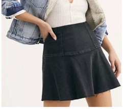 Size 8 Free People Women&#39;s Highlands Denim Skirt Black BNWT - $19.79
