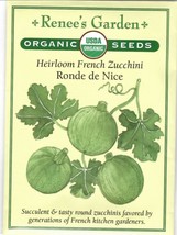 GIB Zucchini Ronde de Nice Heirloom Organic Vegetable Seeds Renee&#39;s Garden  - $9.00