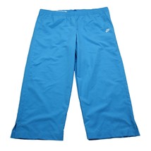 Nike Sportswear Pants Womens L Blue Plain Elastic Waist Drawstring Track... - $28.59