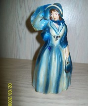 Figurine Lady in Blue with Purse and Umbrella - £7.82 GBP
