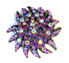 Large Rhinestone Pin for Parts Repurpose Repair or Costume 2 1/2&quot; - £7.82 GBP