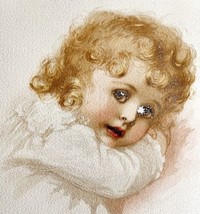 Adorable Baby Lithograph 1887 Victorian Art Print Ida Waugh Ideal Heads 11 LGBIN - £53.95 GBP