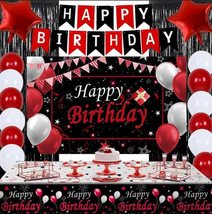 Red and Black Party Decorations for Women Men Boys Girls, Black and Red Birthday - £25.59 GBP