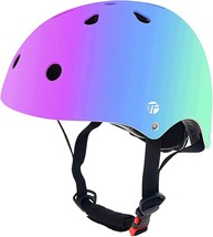 Jeefree Color Gradient Adjustable Skateboard Bike Helmet For Toddler Kids Youth - £34.66 GBP