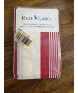 Vintage Ralph Lauren Canvas Stripe Red (2) Standard Pillowcases 1993 - €42,73 EUR