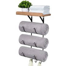 Towel Rack Wall Mounted For Bathroom, Metal Bath Towel Holder Storage Hand Towel - £31.62 GBP