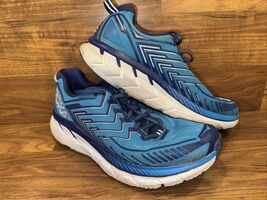 Hoka One One Clifton 4 Men's 10 Teal/Blue Trail Hiking Running Shoes - $42.75