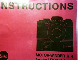 Leica R4 Motor-winder R-4 instruction Guide Book manual EN English - £28.95 GBP