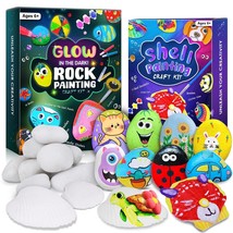 2 Pack Separate Kids Rock &amp; Sea Shell Painting Kit, Arts &amp; Crafts Gifts ... - $37.99