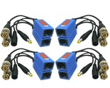 4 Pair Passive Video Balun Bnc To Rj45 Adapter With Power, 1080P-8Mp Sur... - $62.99