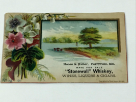 1882 Stonewall Whiskey and Cigars Trade Card from Hoss &amp; Huber Perryville, Mo - £25.43 GBP