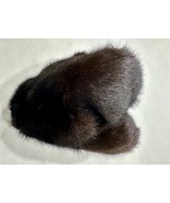 Vintage Real Mink Fur Pillbox Hat Brown Satin Lined Russia 55–62 - €59,76 EUR