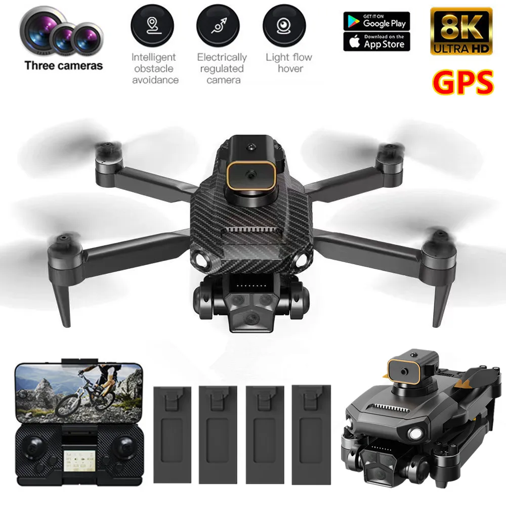 Professional RC MINI Drone 4K 8K ESC HD three camera WIFI FPV brushless motor - £42.92 GBP+