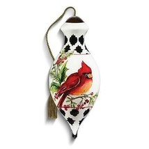 Ne&#39;Qwa Art Peace Cardinal With Black and White Border Ornament - £34.64 GBP