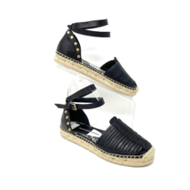 Dolce Vita Womens Black Woven Leather Ankle Wrap Espadrille  Sandal Size 6 - £22.90 GBP