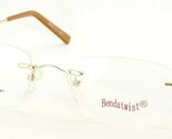 NEW Bendatwist BT328 SHINY GOLD EYEGLASSES GLASSES RIMLESS 53-19mm DESIG... - $52.89