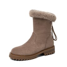 Women Snow Boots Warm Fur Black Boots Ladies Platform Ankle Boots Fashion Ladies - £76.11 GBP