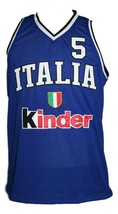 Gianluca Basile #5 Italia Basketball Jersey Sewn Blue Any Size image 4