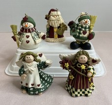 Set of 5 Polymer Clay Handcrafted Christmas Ornaments - £21.42 GBP