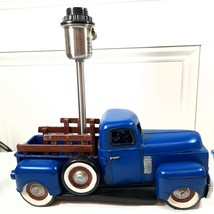 Pottery Barn Kids Metal pick up Truck Accent Lamp blue classic vintage Ford look - £223.71 GBP