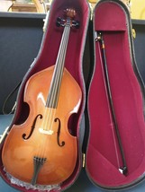 Miniature 25.4cm Replica Upright Bass with Bow, Case, &amp; Exhibition Stand ~-
s... - £28.73 GBP