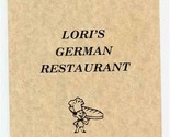 Lori&#39;s German Restaurant Menu Lansing Kansas - £13.96 GBP