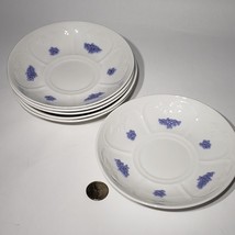 Lot of 6 Adderley Embossed Blue Chelsea Saucers for Oversized Flat Tea Cup - £18.66 GBP