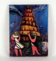 &quot;The Tower of Babel&quot; by Naim Basson, Oil on Canvas Painting, 16x12 - £508.46 GBP