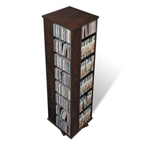 Large Four-Sided Spinning Tower Storage Cabinet, Espresso - £288.48 GBP