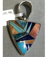 Inlay Reversible Sterling Silver Pendant, Native American, New  - $255.00