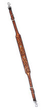 Western Floral Tooled Leather Adjustable Beaded Wither Breast Collar Strap - $29.69+
