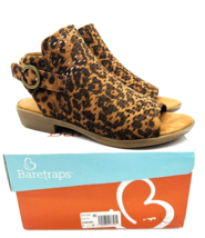 BARETRAPS Scotlyn Open Toe Sandal / Flat- Auburn (Leopard), Size US 5M - £22.59 GBP