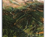 Birds Eye View Manitou Colorado CO and Pike&#39;s Peak UNP Linen  Postcard W22 - $2.92