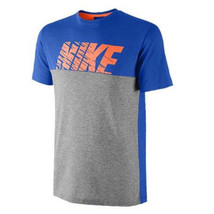 Nike Mens Blind Side T-Shirt Color Blue/Orange/Grey Size XL - $48.38