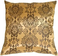 PILLOW DÉCOR Gold with Brown Baroque Pattern Throw Pillow - $34.95