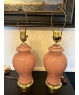 Vintage Lamps Deco Revival Post Modern Pink Glass Cased Ginger Jar Table - £95.11 GBP