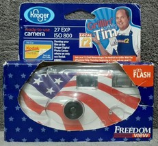 Vintage Kroger Kodak American Flag Disposable 35mm Flash Camera Film Expire 2008 - £23.91 GBP