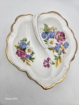 Royal Albert England 2 Part Relish Dish Leaf Shape Bone China Harverst B... - £13.68 GBP