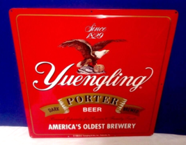 Yuengling Dark Porter Brewed Beer Sign 16&quot;x16&quot; Red Metal Tin Sign 1996 - $40.27 CAD