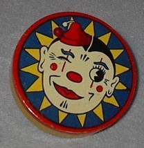  Vintage Kirchhhof Round Clown Tin Wood Handle Noise Maker - $9.95