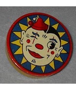  Vintage Kirchhhof Round Clown Tin Wood Handle Noise Maker - $186.52 MXN