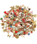 SANNIX 220Pcs Bracelet Charms Assorted Gold Plated Enamel Charms Necklace  - $44.14 CAD