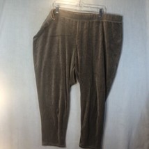 Catherines Size 3x 26/28 Light Brown Fleece Plush Pull-on Sweat Pants B - £19.46 GBP