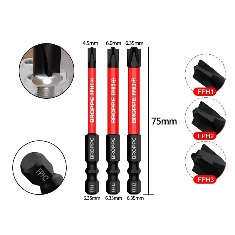 Electrician Screwdriver Bit Special Slotted Cross Magnetic Batch Head An... - €80,34 EUR
