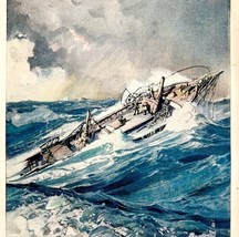 The Wreck Of The Polly Nautical Ship Art Print 1920s Litho Waugh Lost Ships DWS8 - £23.91 GBP