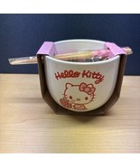 Sanrio HELLO KITTY 16 oz CERAMIC BOWL W/ CHOPSTICKS - New - $31.21 CAD
